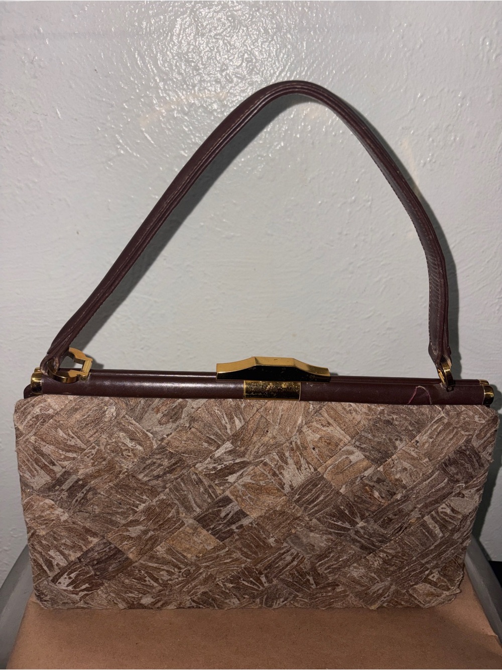 Vintage Lee Kee Kowloon Silkworm Minomushi Patchwork Handbag